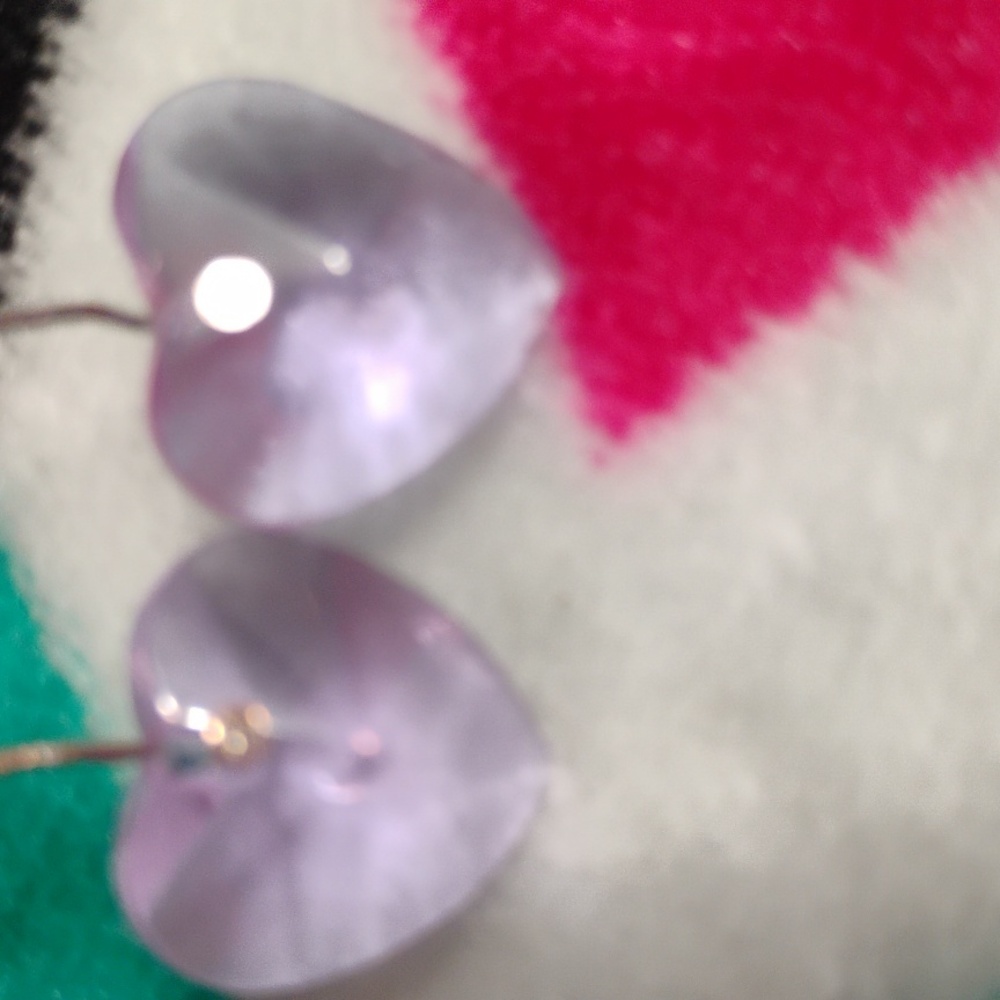 Amethyst heart straight drop earrings.